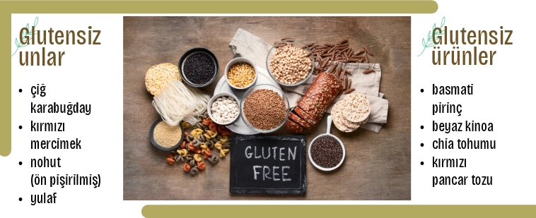 Glutensiz unlar, glutensiz ürünler