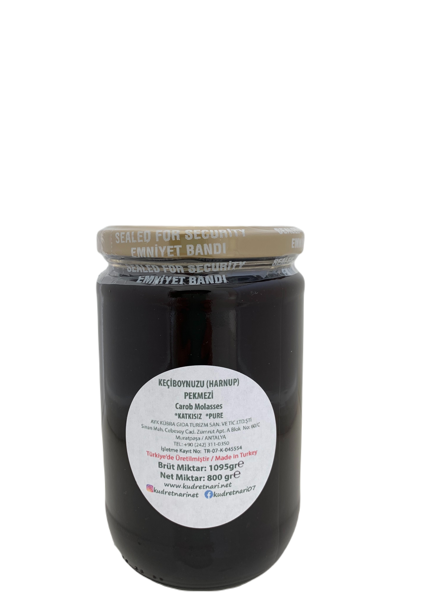 Keçiboynuzu Pekmezi - Harnup Pekmezi - Keçiboynuzu Pekmez 800gr 