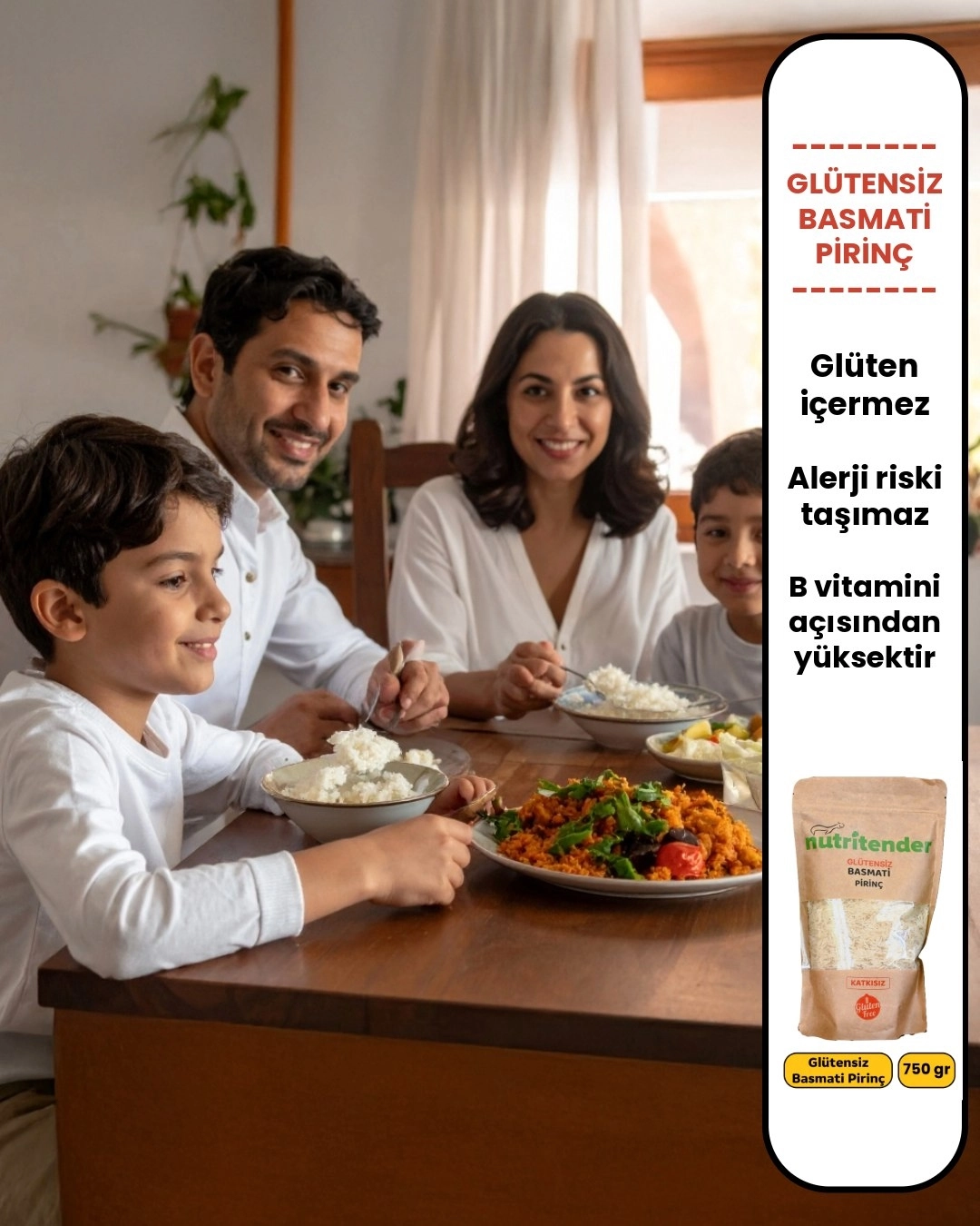 Glütensiz Basmati Pirinç - 750 GR