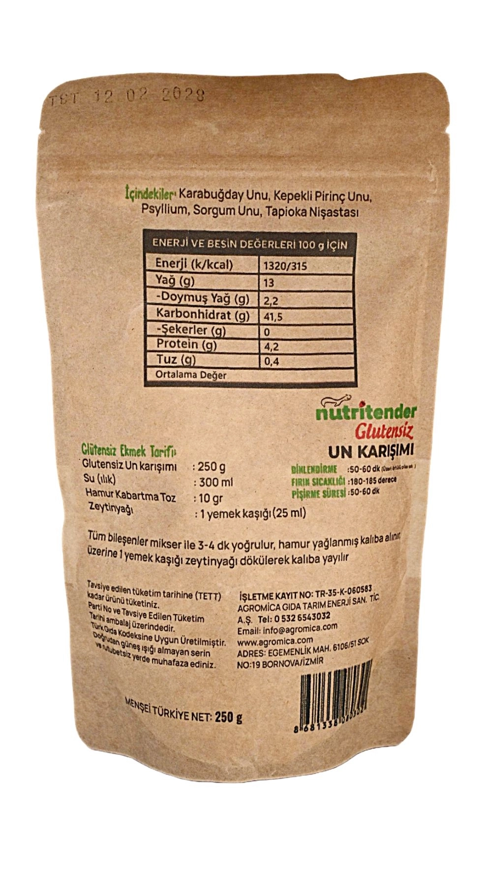 Glutensiz Karabuğdaylı Un Karışımı | 250 gr (Glutensiz ekmek yapmak için)