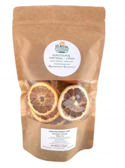 Kurutulmuş Limon Portakal Karışımı 150gr - Dilimlenmiş Limon Portakal Kurusu - Dried Lemon-Orange 150gr - Limon - Portakal Cipsi 