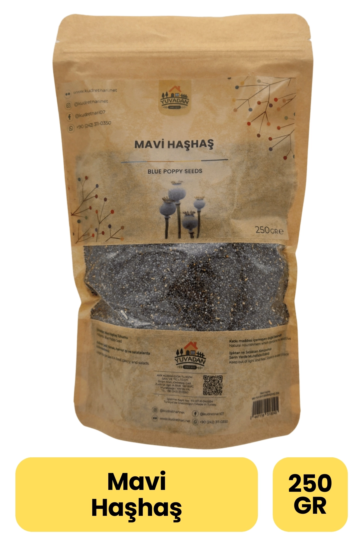 Mavi Haşhaş Tohumu - 250gr