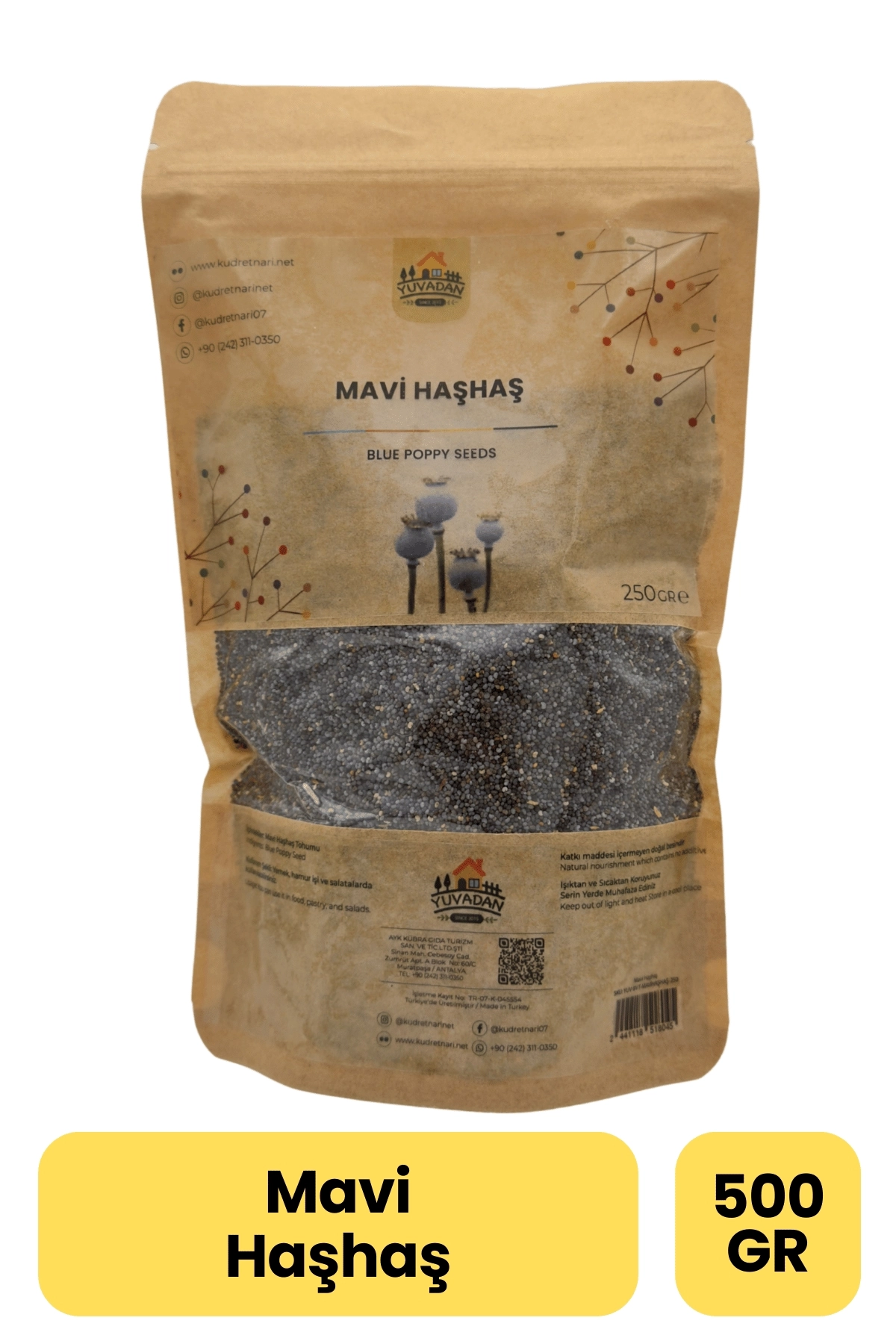 Mavi Haşhaş Tohumu - 500gr