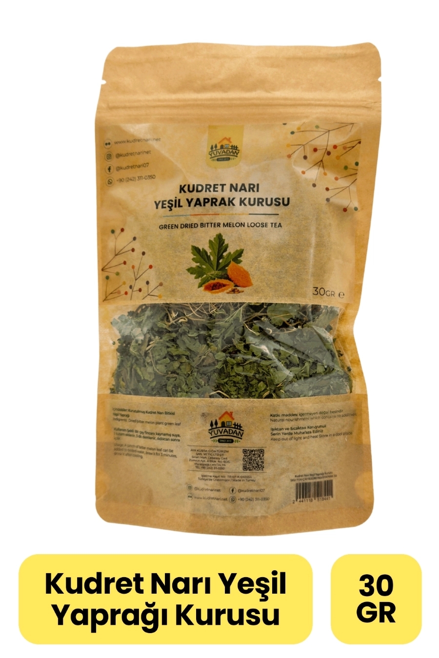 Kudret Narı Yeşil Yaprağı Kurusu - 30Gr