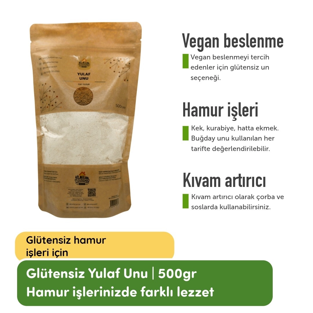 Glütensiz Yulaf Unu - 500 gr