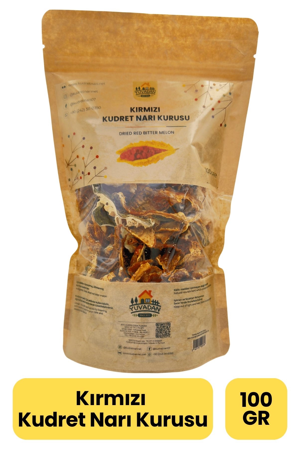 Kırmızı Kudret Narı Kurusu - 100gr