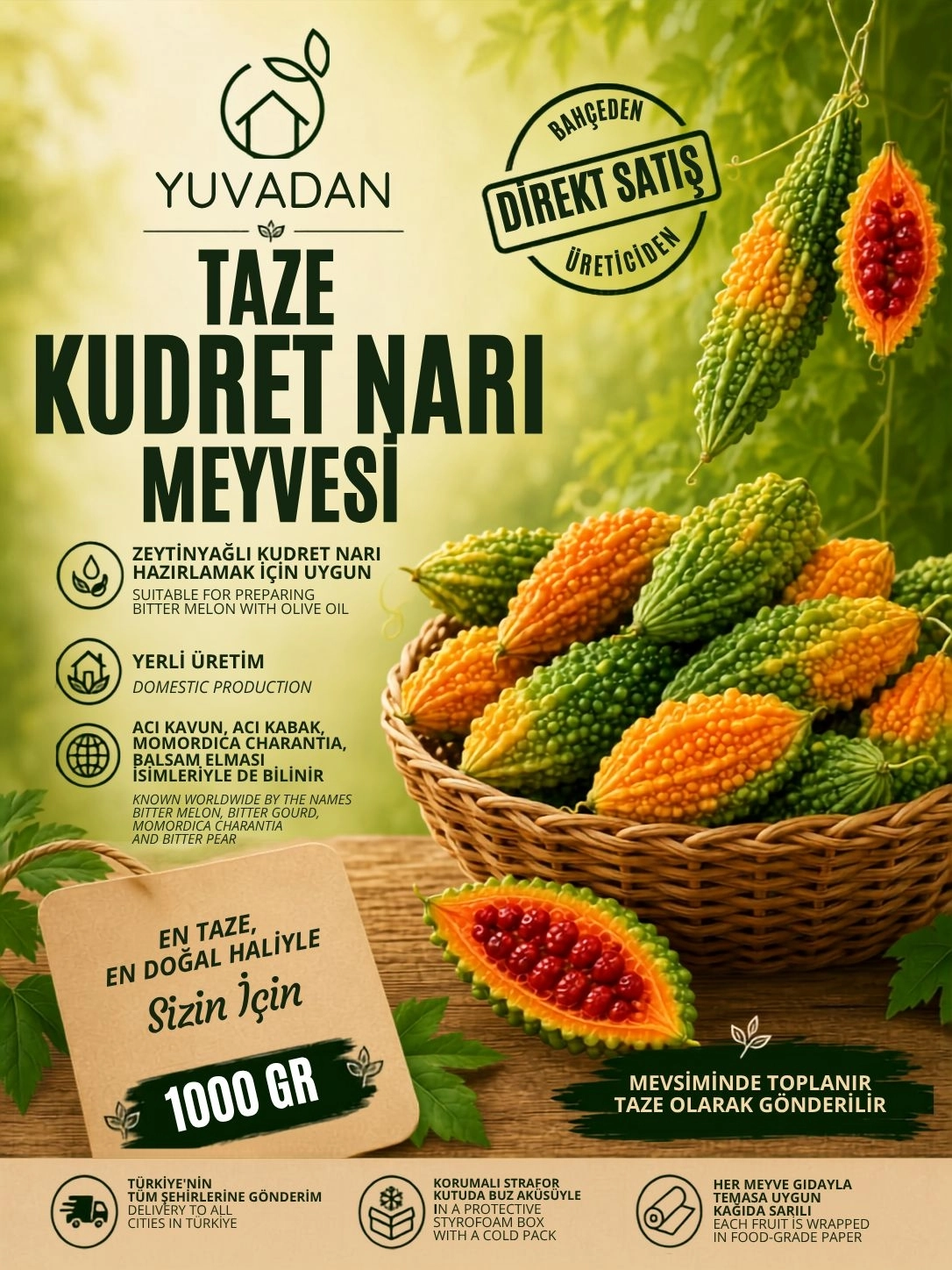 Fresh Bitter Bitter Melon Fruit - 1500gr